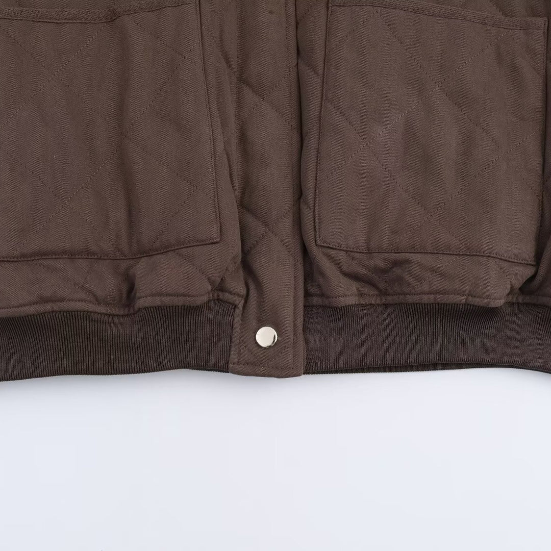 Damen Oversized Steppblouson mit Raglanärmeln und aufgesetzten Taschen Shop Nory