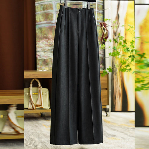 Damen Elegante Hochtaillierte Plissee-Hosen Shop Nory