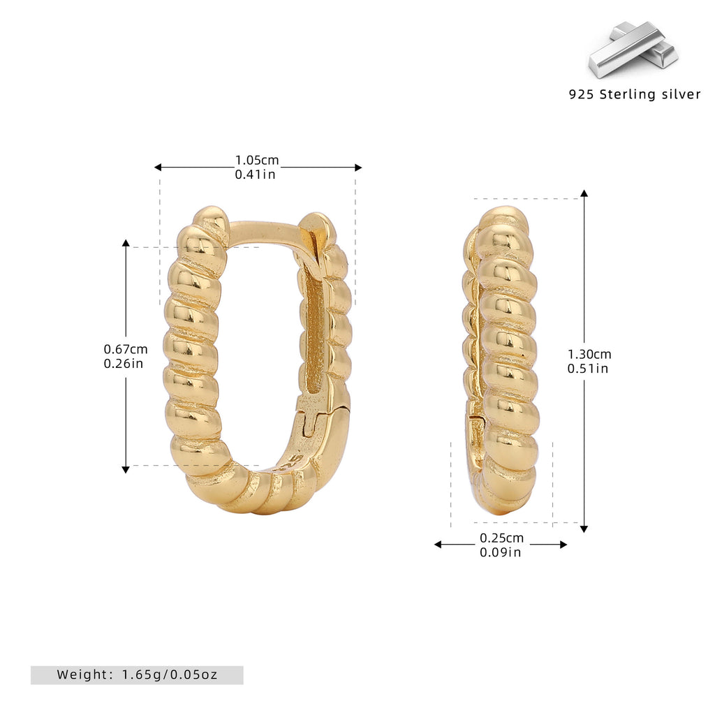 Damen Creolen mit luxuriösem wellenförmigen Design aus hochwertigem 925 Sterling Silber Shop Nory