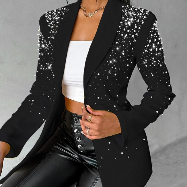 Damen taillierter Abendblazer mit Perlen- und Strassbesatz Shop Nory
