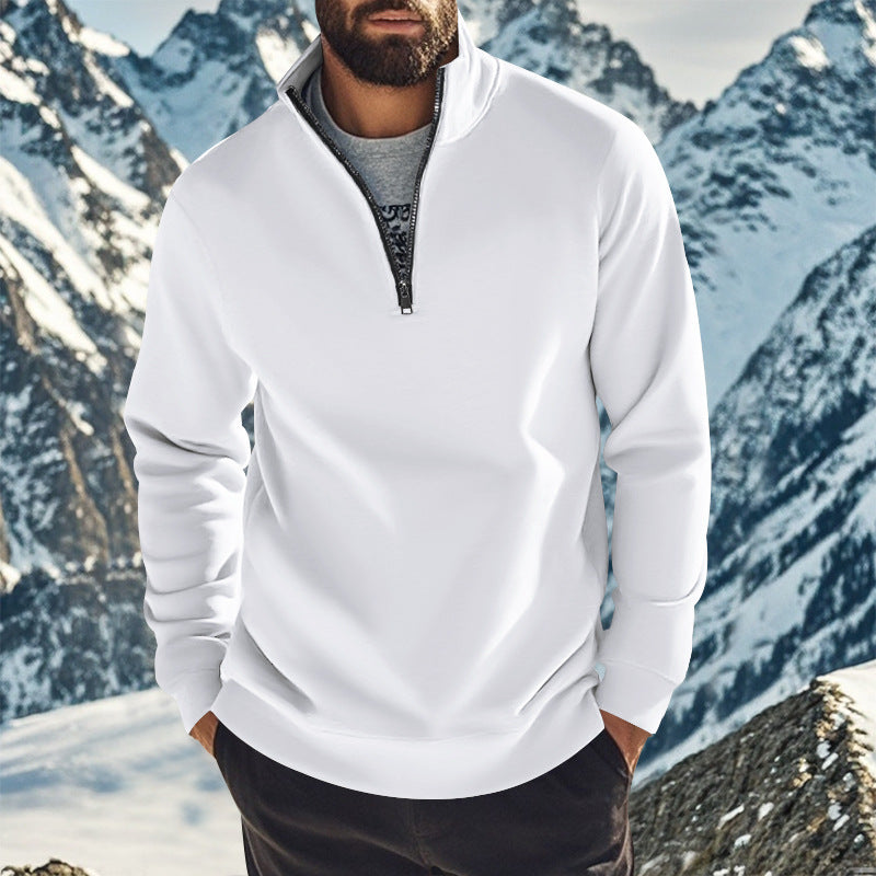 Herren nan komfortables Halbzip-Sweatshirt mit Stehkragen, leicht angerauter Innenseite und geripptem Saum Shop Nory