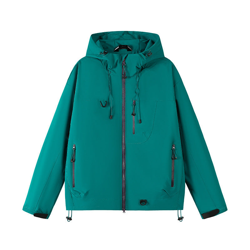 Damen technische Outdoor-Jacke mit Material und verstellbarem Kapuzensystem