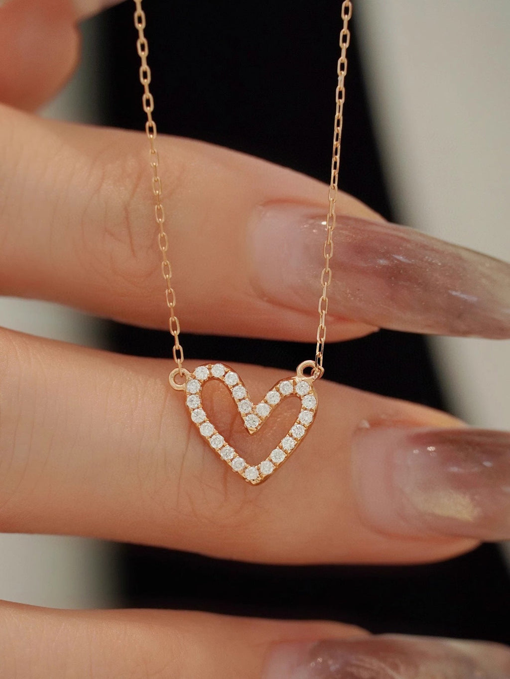 925 Sterling Silber Kabelkette Beschichtung Herzform Anhänger Halskette | Shop Nory