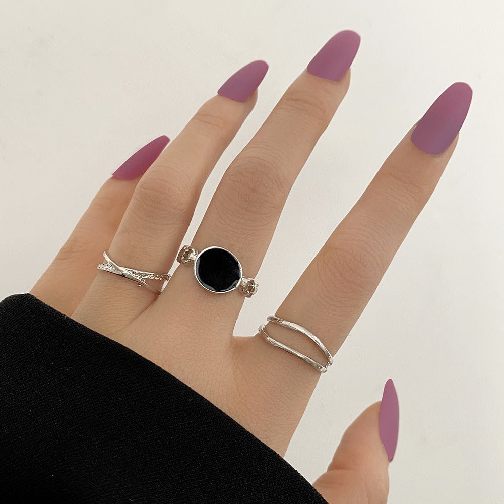 Damen Schmuckring-Set aus elegantem Silber mit künstlerischen Designs Shop Nory