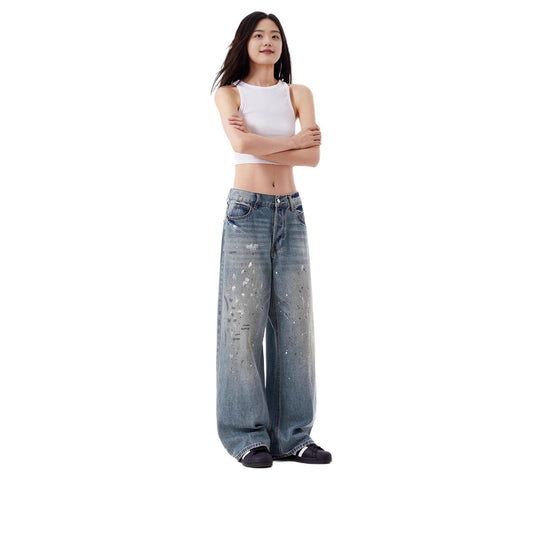 Damen Weitgeschnittene Jeans mit einzigartigen Zerstörungsdetails Shop Nory