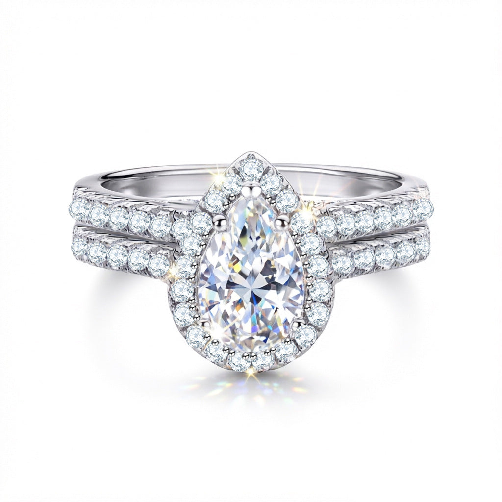 Damen Verlobungsring mit funkelndem Solitaire und elegantem Band Shop Nory