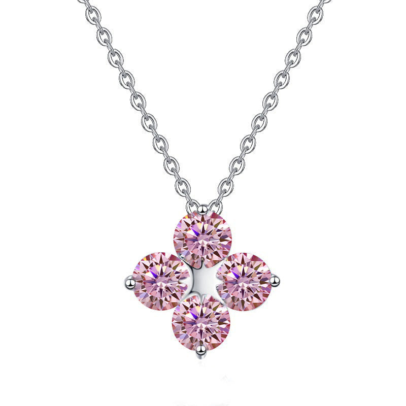 Damen Halskette mit funkelndem Blumenanhänger Shop Nory