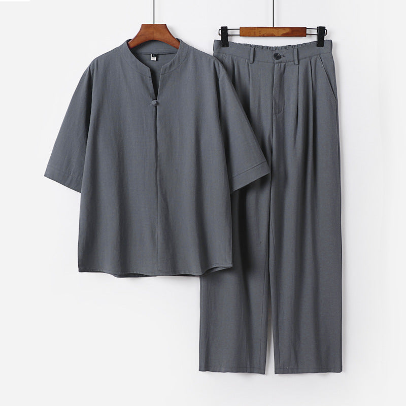 Herren Zweiteiliges Leichtes Freizeitset mit Stehkragen und elastischer Bundhose Shop Nory