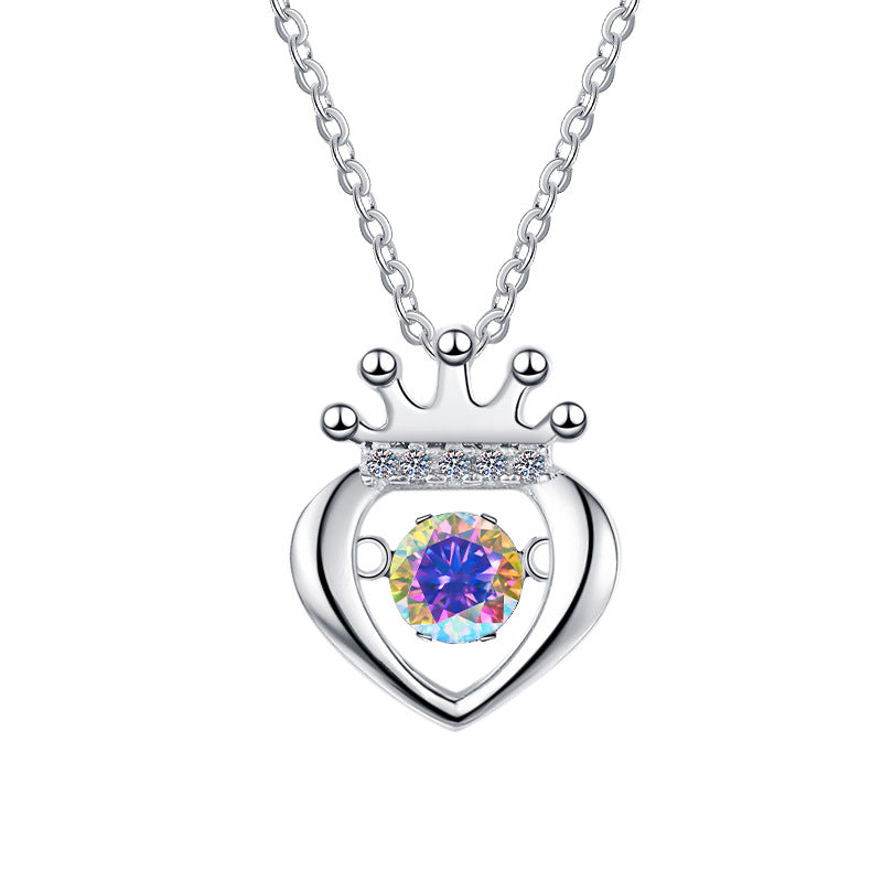 Damen Halskette mit herzförmigem Anhänger und Krone Shop Nory