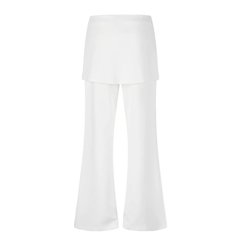 Damen Loungewear-Hose mit integriertem Minirock, weitem Bein und Stern-Strassapplikation Shop Nory