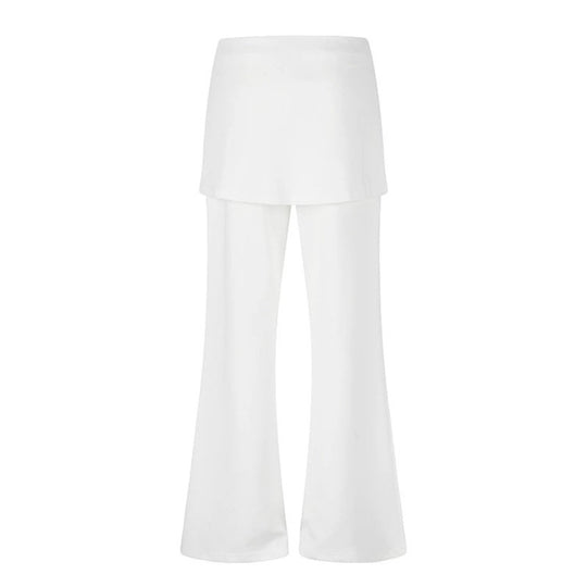 Damen Loungewear-Hose mit integriertem Minirock, weitem Bein und Stern-Strassapplikation Shop Nory