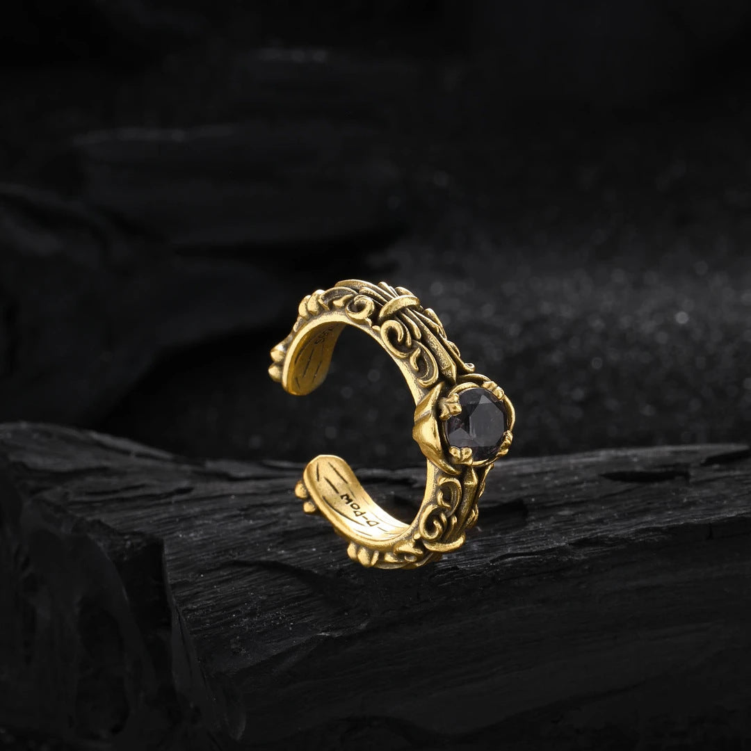 Damen Offener Ring mit kunstvollem Reliefdesign Shop Nory