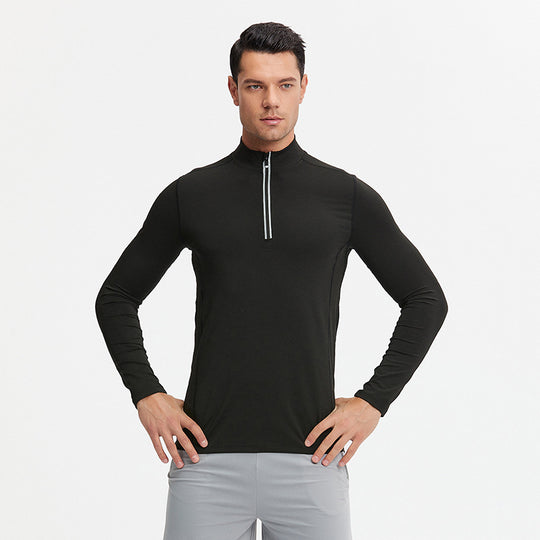 Herren Langarm-Trainingsshirt mit Halb-Reißverschluss und atmungsaktivem Funktionsmaterial Shop Nory