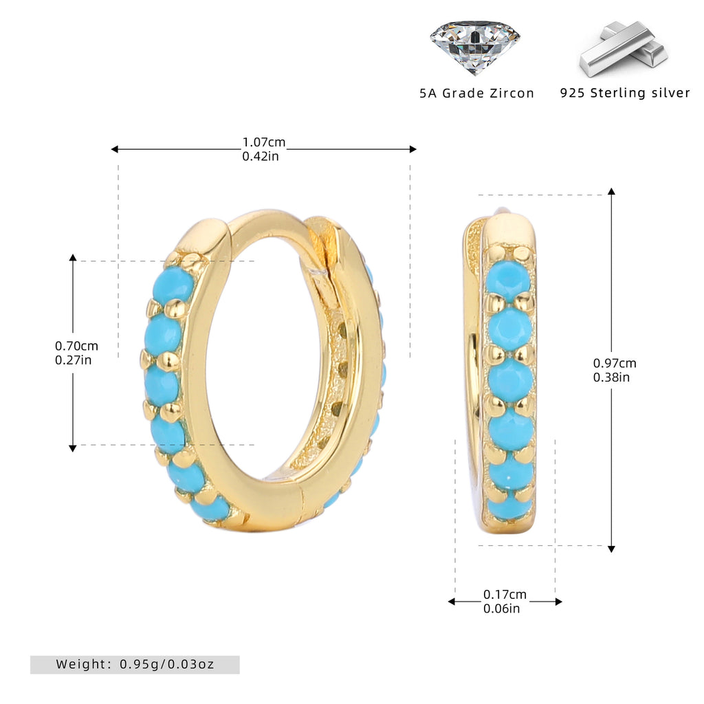 Damen Creolen mit funkelndem Zirkonbesatz aus 925 Sterling Silber Shop Nory