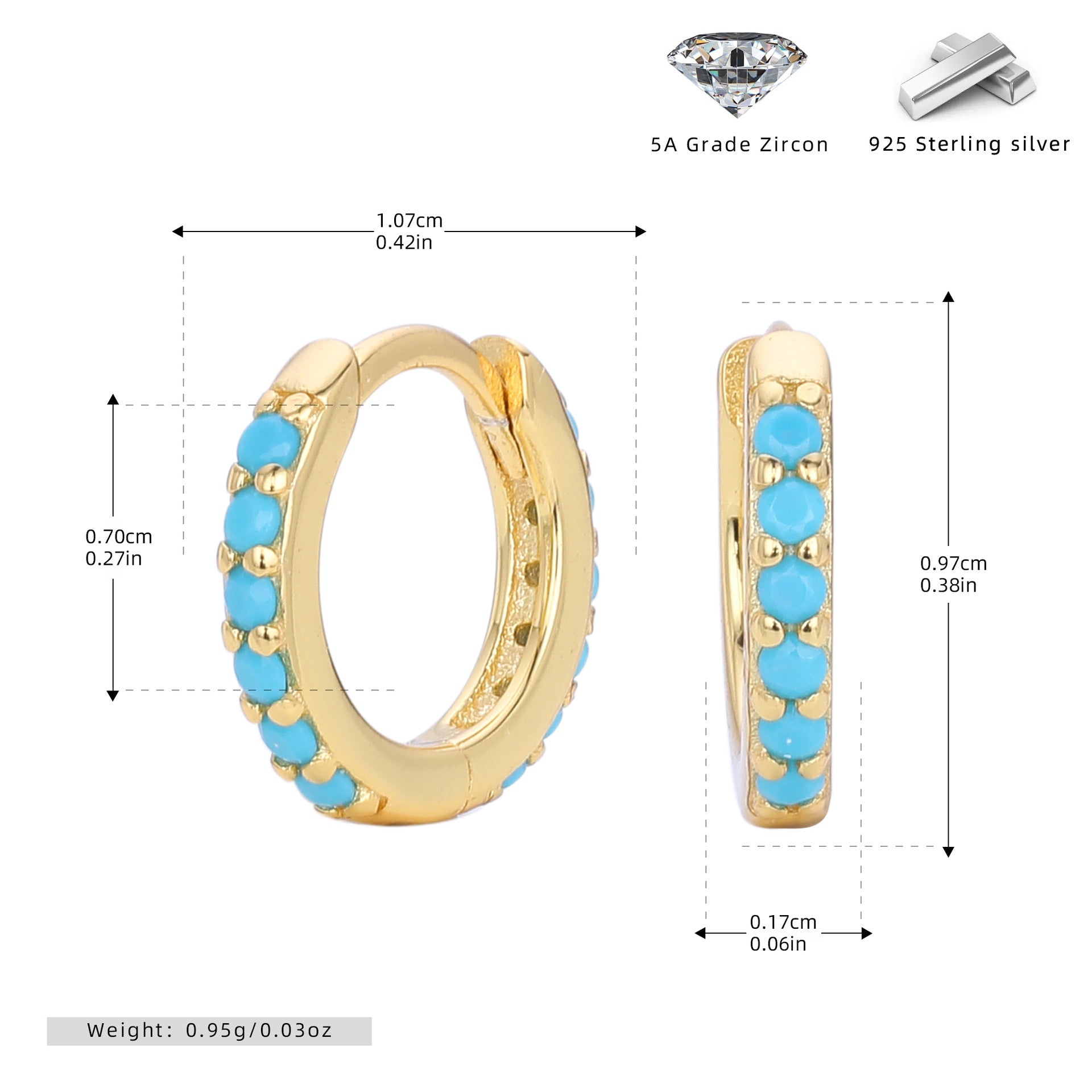 Damen Creolen mit funkelndem Zirkonbesatz aus 925 Sterling Silber Shop Nory
