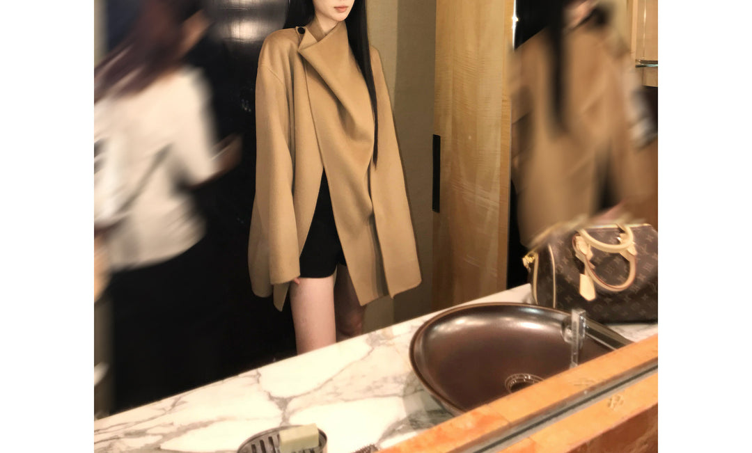 Damen Modischer Oversized-Wollmantel Shop Nory