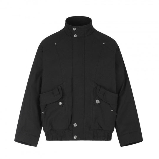 Unisex Kurzblouson im Boxy‑Cut mit Stehkragen, Pattentaschen und elastischem Saum Shop Nory