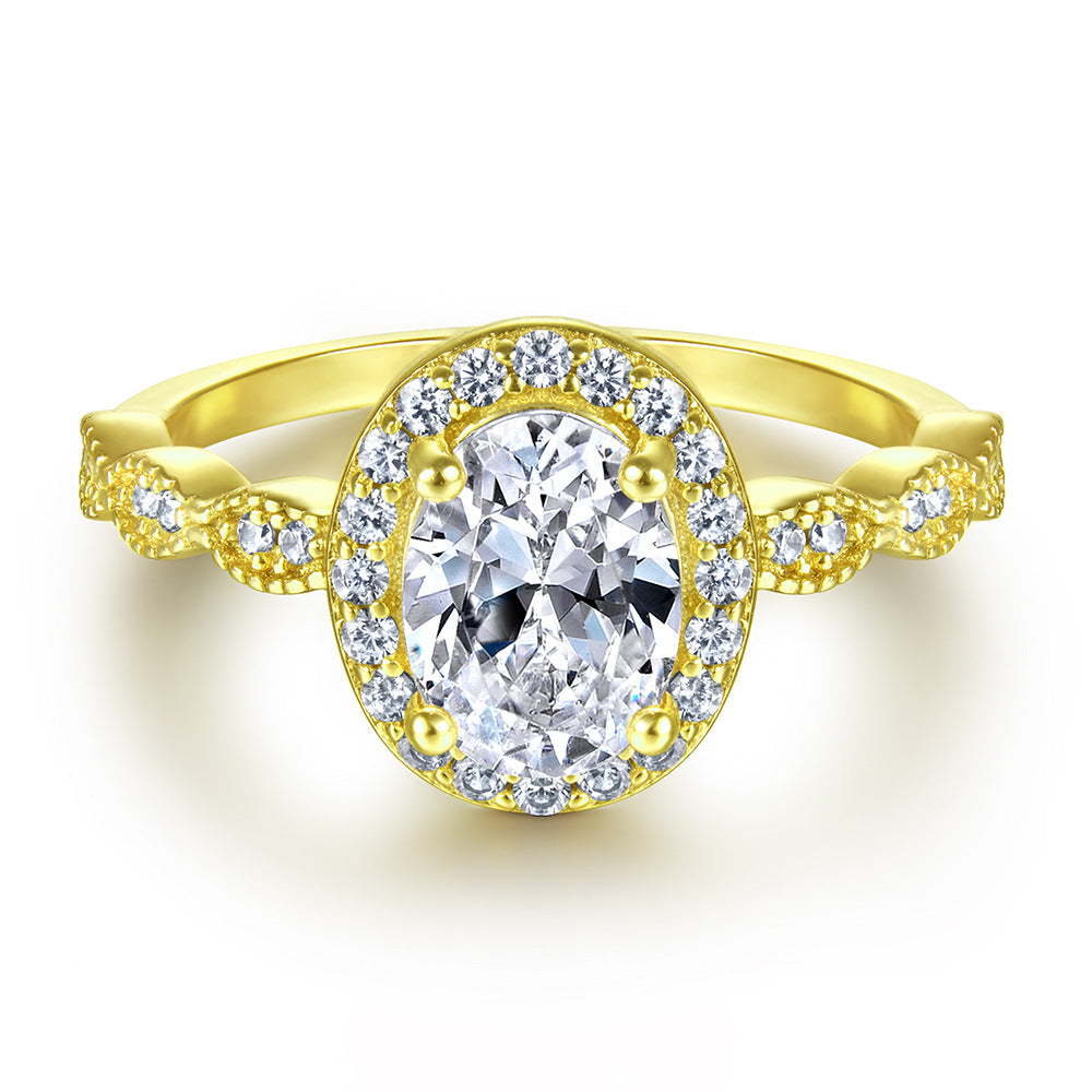 Damen Ring mit floralen Details und glitzernden Zirkonia Shop Nory