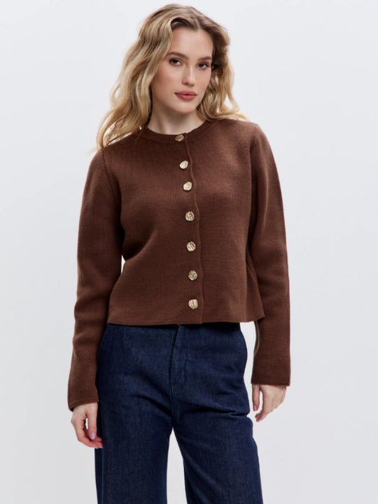 Damen Elegante Strickjacke mit Perlenknöpfen Shop Nory