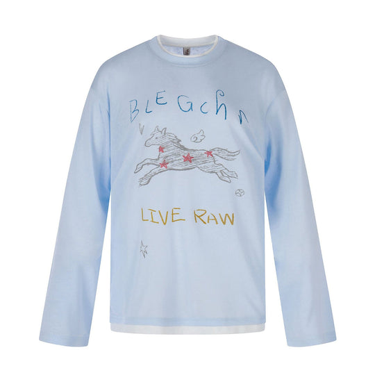 Damen Langarmshirt mit illustrativem Pferde‑Print und Lagenoptik Shop Nory
