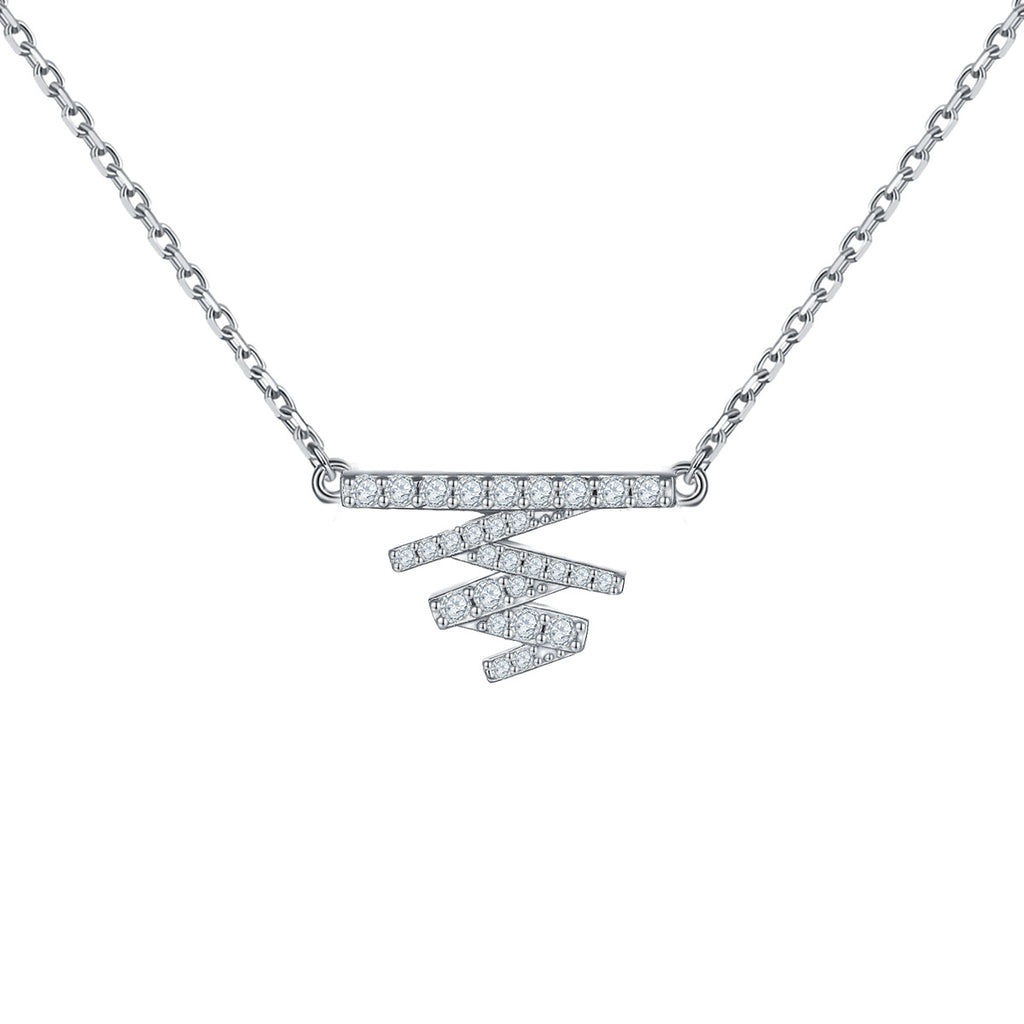 Damen Halskette mit modernem Design und funkelndem Zirkonia-Besatz Shop Nory