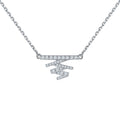 Damen Halskette mit modernem Design und funkelndem Zirkonia-Besatz Shop Nory