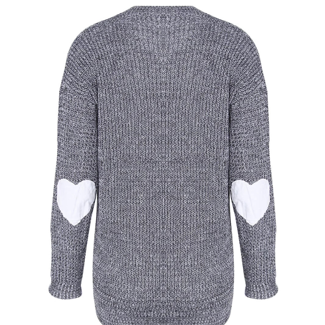 Damen Modischer Strickpullover mit Herz-Details