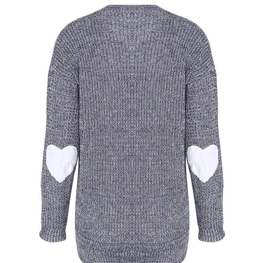 Damen Modischer Strickpullover mit Herz-Details