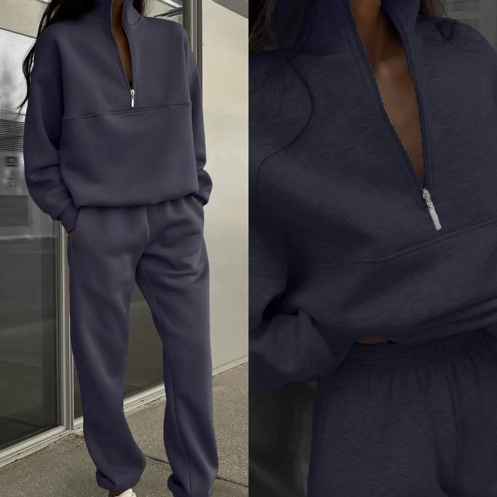 Jogginganzug Damen sportlich mit Zip-Hoodie und Jogginghose