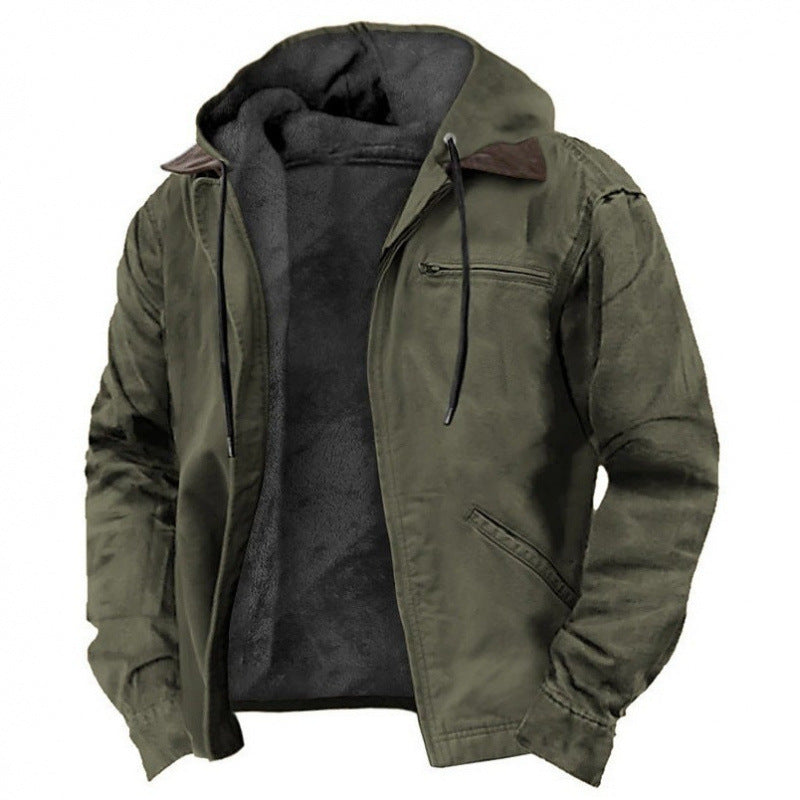 Herren Gefütterte Fieldjacke mit Kapuze und Sherpa-Futter Shop Nory