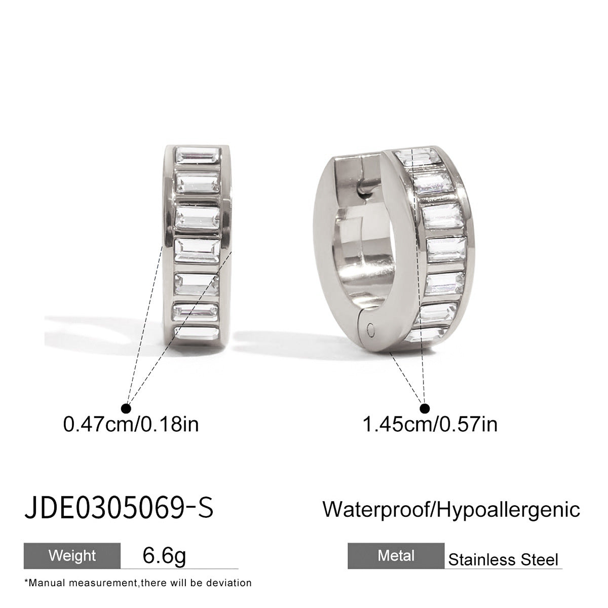 Damen Creolen Ohrringe mit funkelnden Zirkonia aus hypoallergenem Edelstahl Shop Nory
