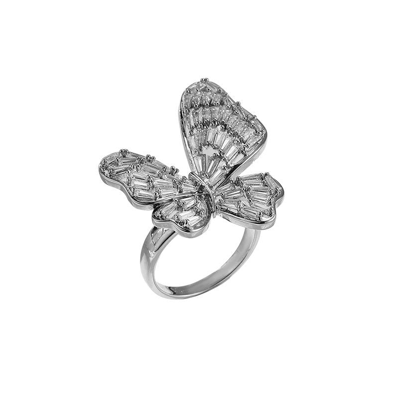 Damenring mit Schmetterlingsdesign und funkelnden Zirkonia Shop Nory