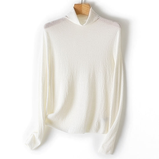 Damen Feiner Crinkle-Rollkragenpullover mit leichtem Fall Shop Nory