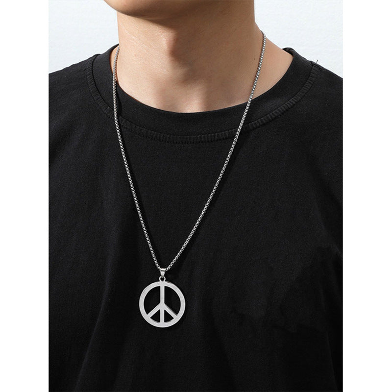 Damen Halskette mit einzigartigem Peace-Anhänger aus hochwertigem Edelstahl Shop Nory