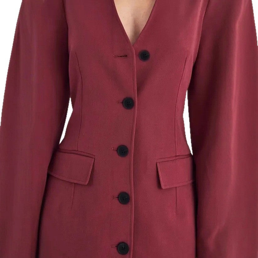 Damen Tailliertes Blazer-Minikleid mit Ballonärmeln und Pattentaschen Shop Nory