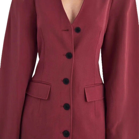 Damen Tailliertes Blazer-Minikleid mit Ballonärmeln und Pattentaschen Shop Nory