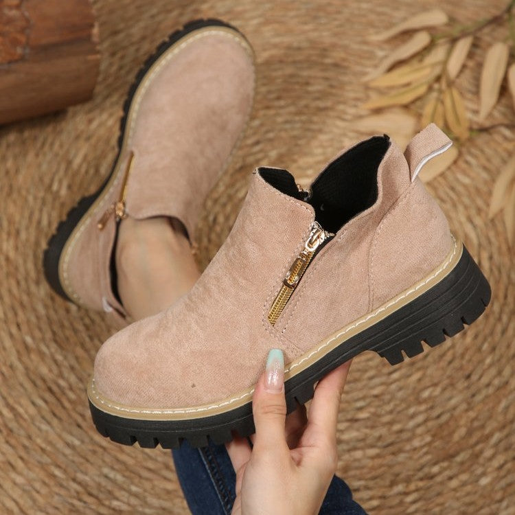 Damen Kurzschaft‑Stiefelette mit grober Profilsohle und seitlichem Reißverschluss Shop Nory
