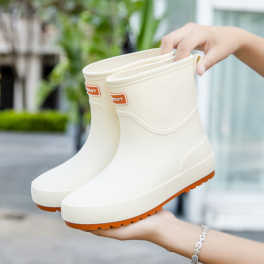 Damen Wasserdichte Kurz-Gummistiefel mit rutschfester Profilsohle und komfortabler Innensohle Shop Nory