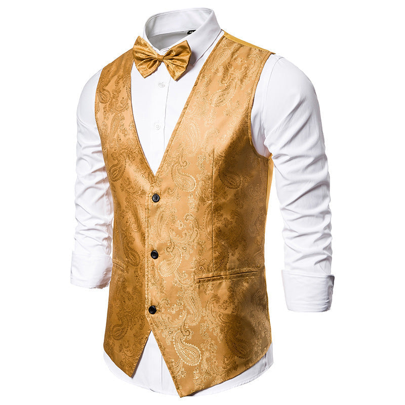 Herren elegante Anzugweste mit feinem Paisleymuster