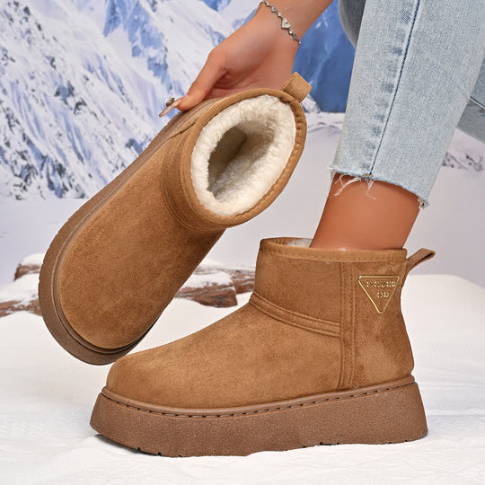 Damen Gefütterte Plateau‑Stiefeletten aus Wildlederoptik mit Teddyfutter Shop Nory
