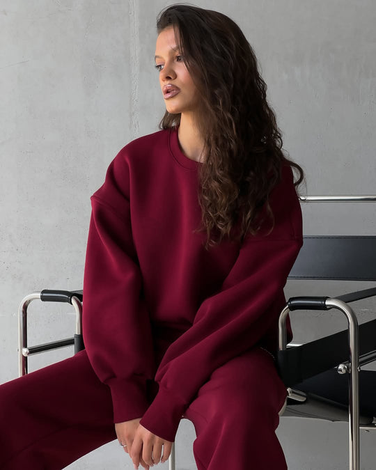 Damen taillenhohe French-Terry Jogginghose mit elastischem Bund und gerippten Fußbündchen Shop Nory