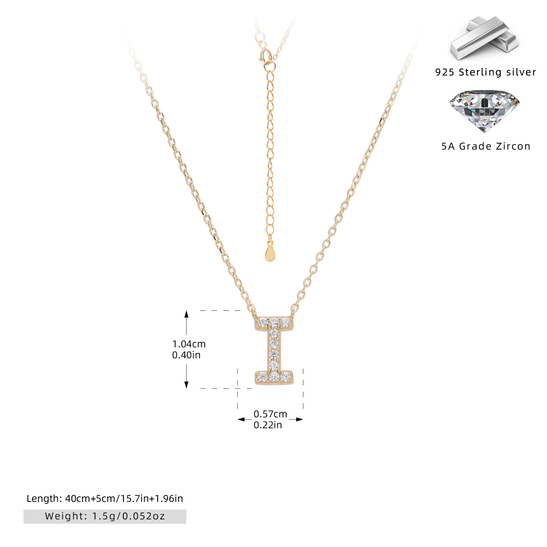 Damen Halskette mit Z-Anhänger und funkelnden Zirkonia Shop Nory