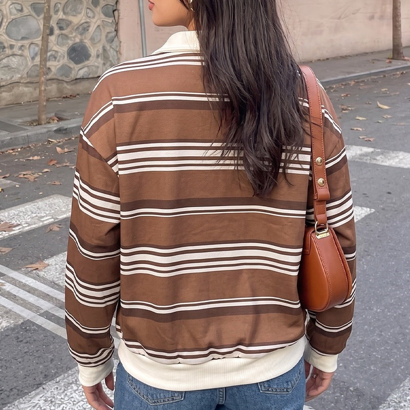 Damen Lässiger Pullover mit Polokragen Shop Nory