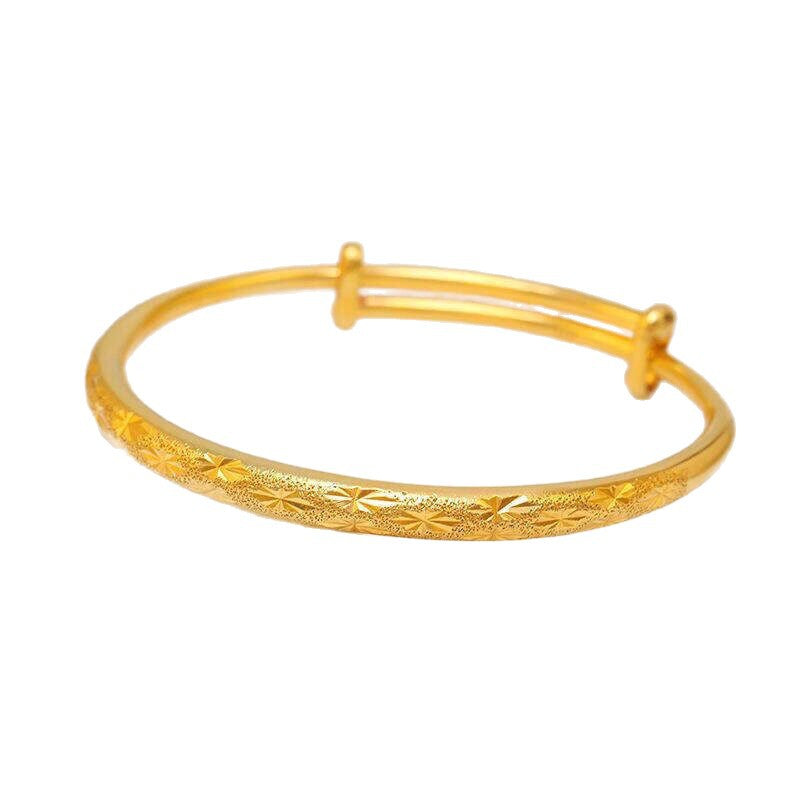Damen Goldener Armreif mit kunstvollem Sternmuster Shop Nory