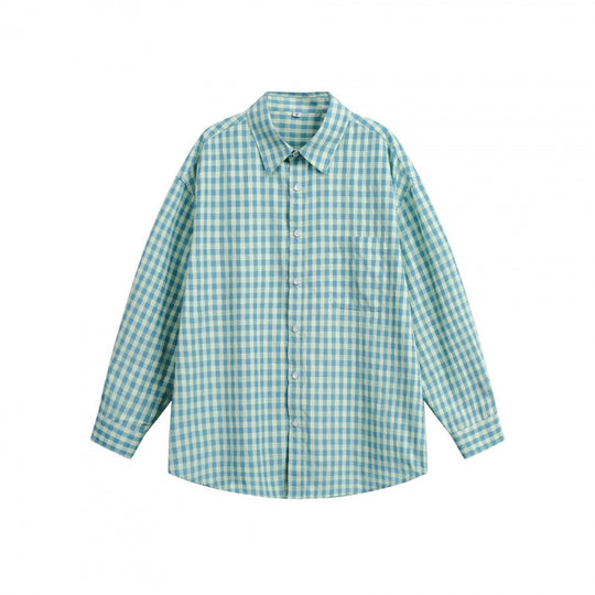 Damen Weites Oversize-Karohemd mit Brusttasche und abgerundetem Saum Shop Nory