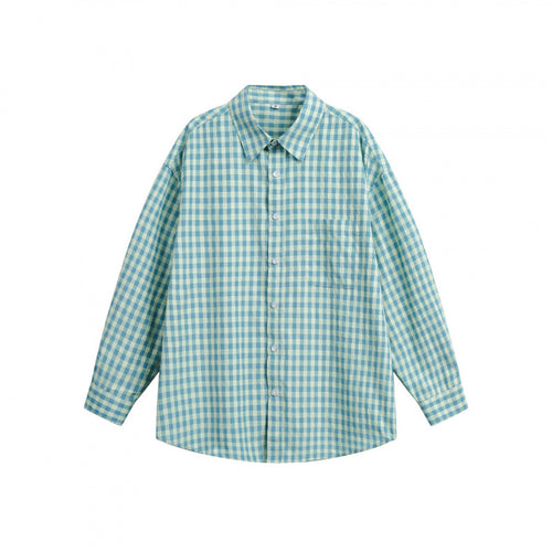 Damen Weites Oversize-Karohemd mit Brusttasche und abgerundetem Saum Shop Nory