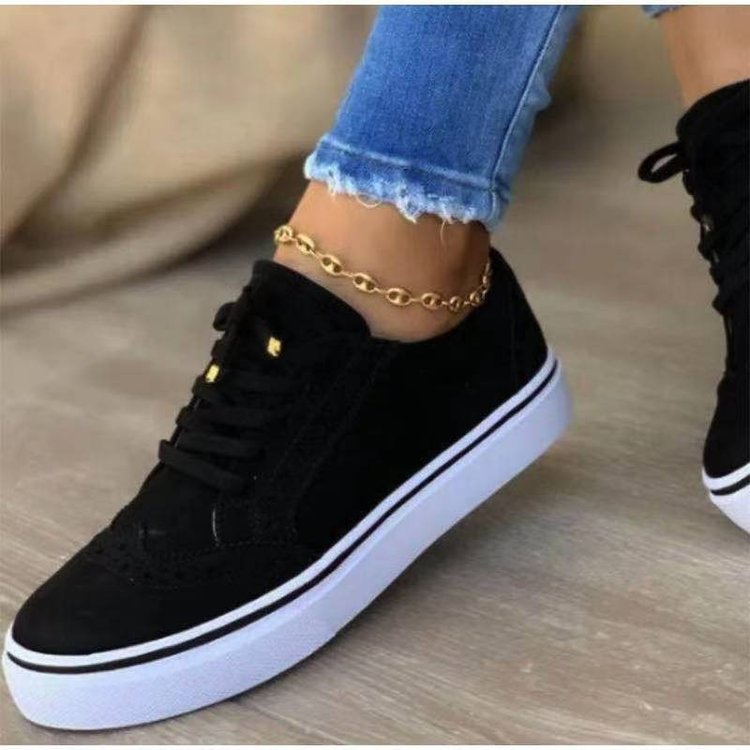 Damen modische Sneakers aus echtem Wildleder mit Detail-Briefing Shopnory