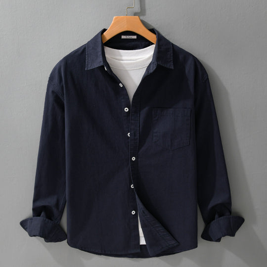 Herren Lässiges Layering-Hemd im Overshirt-Stil mit weichem Baumwollgriff und Brusttasche Shop Nory