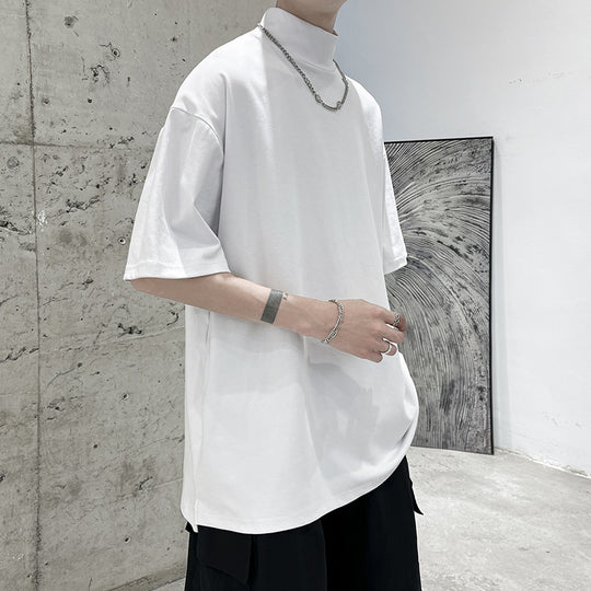 Herren oversized Rollkragen-T-Shirt mit halblangen Ärmeln und lässiger Boxy-Passform Shop Nory