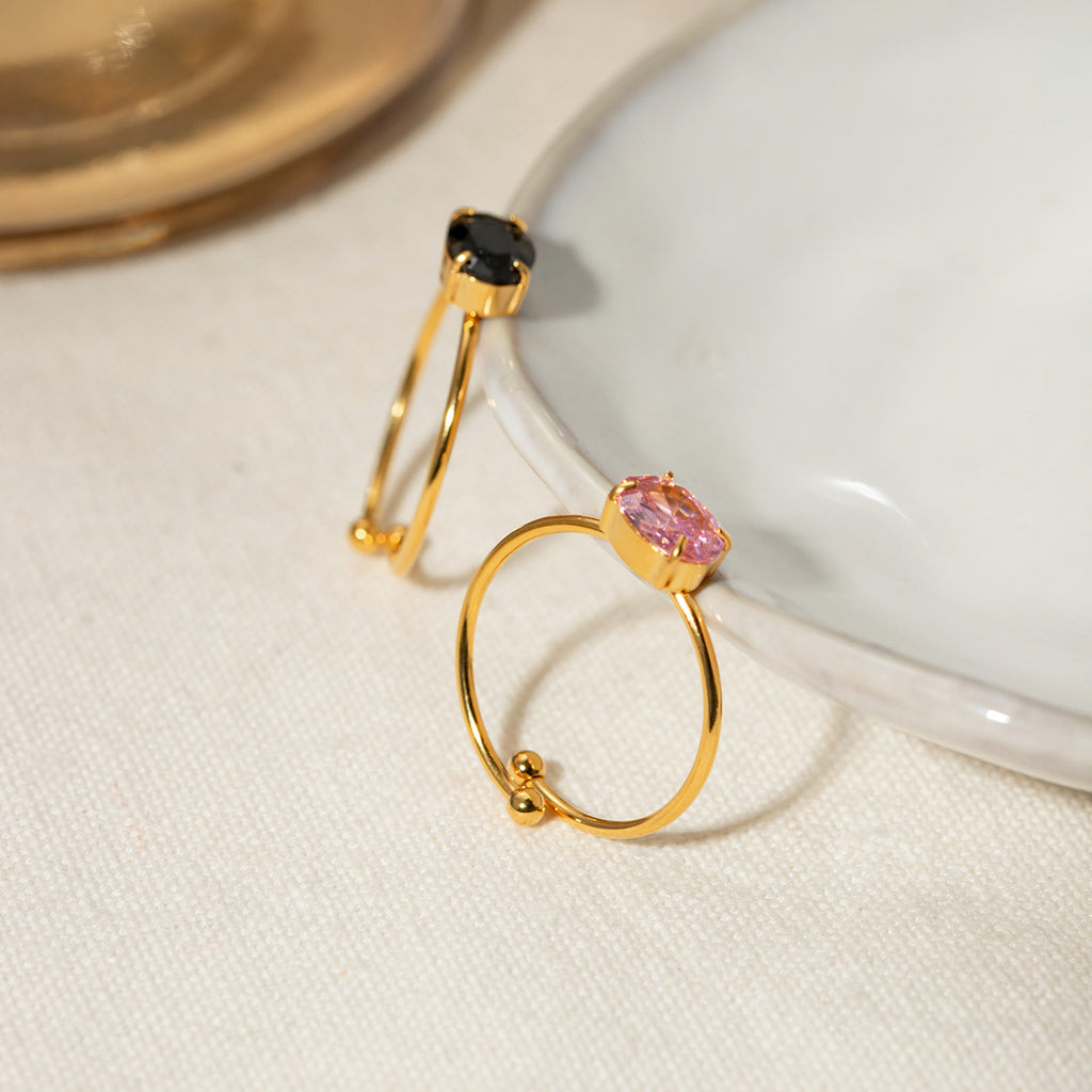 Damen Offener Ring mit farblich akzentuiertem Zirkonia Shop Nory